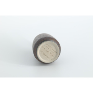 Small Mid-Century Scandinavian Modern Collectible Brown Stoneware Vase by Gunnar Borg for Höganäs Ceramics, 1960s, Set of 4