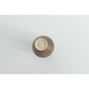 Small Mid-Century Scandinavian Modern Collectible Brown Stoneware Vase by Gunnar Borg for Höganäs Ceramics, 1960s, Set of 4