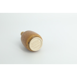 Small Mid-Century Scandinavian Modern Collectible Honey Brown Stoneware Vase by Gunnar Borg for Höganäs Ceramics, 1960s, Set of 4
