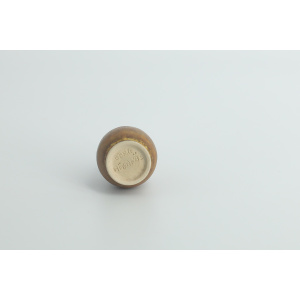 Small Mid-Century Scandinavian Modern Collectible Honey Brown Stoneware Vase by Gunnar Borg for Höganäs Ceramics, 1960s, Set of 4