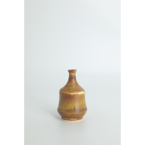 Small Mid-Century Scandinavian Modern Collectible Brown Stoneware Vases by Gunnar Borg for Höganäs Ceramics, 1960s, Set of 4