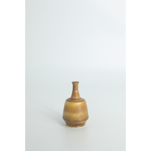 Small Mid-Century Scandinavian Modern Collectible Brown Stoneware Vases by Gunnar Borg for Höganäs Ceramics, 1960s, Set of 4