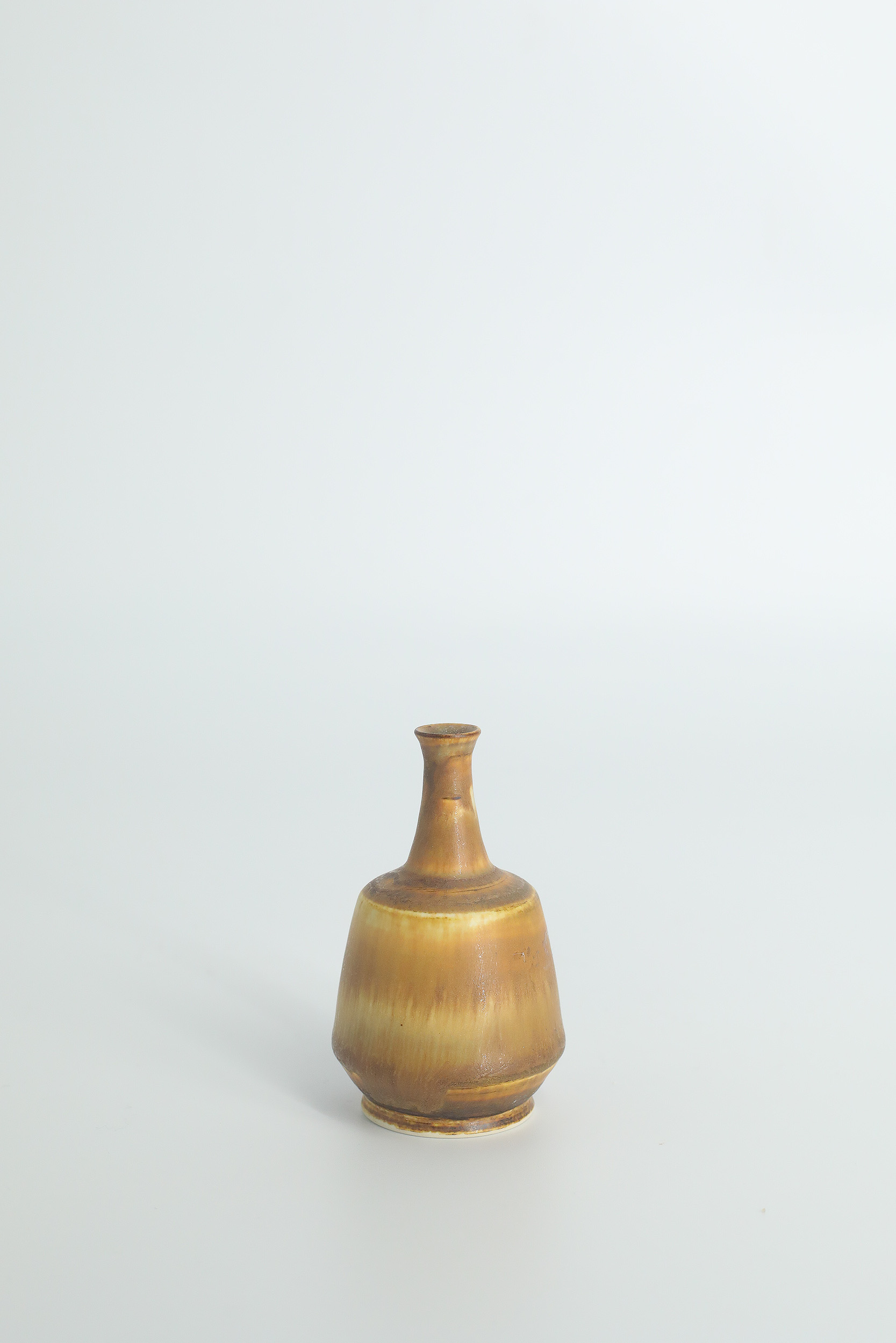 Small Mid-Century Scandinavian Modern Collectible Brown Stoneware Vases by Gunnar Borg for Höganäs Ceramics, 1960s, Set of 4