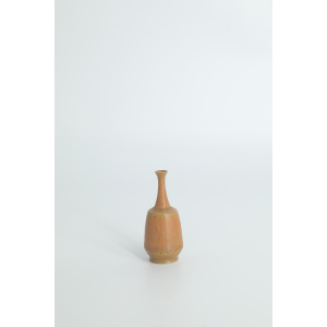 Small Mid-Century Scandinavian Modern Collectible Brown Stoneware Vases by Gunnar Borg for Höganäs Ceramics, 1960s, Set of 4