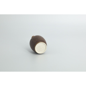 Small Mid-Century Scandinavian Modern Collectible Brown Stoneware Vase by Gunnar Borg for Höganäs Ceramics, 1960s, Set of 4