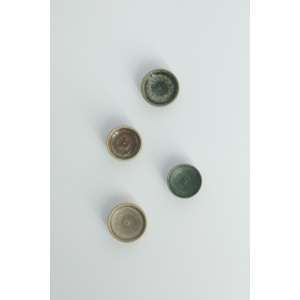 Small Mid-Century Scandinavian Modern Collectible Brown & Green Stoneware Bowls by Gunnar Borg for Höganäs Ceramics, 1960s, Set of 4
