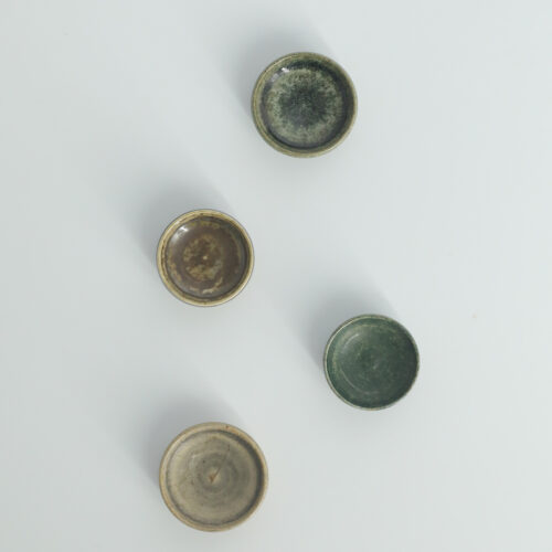 Small Mid-Century Scandinavian Modern Collectible Brown & Green Stoneware Bowls by Gunnar Borg for Höganäs Ceramics, 1960s, Set of 4