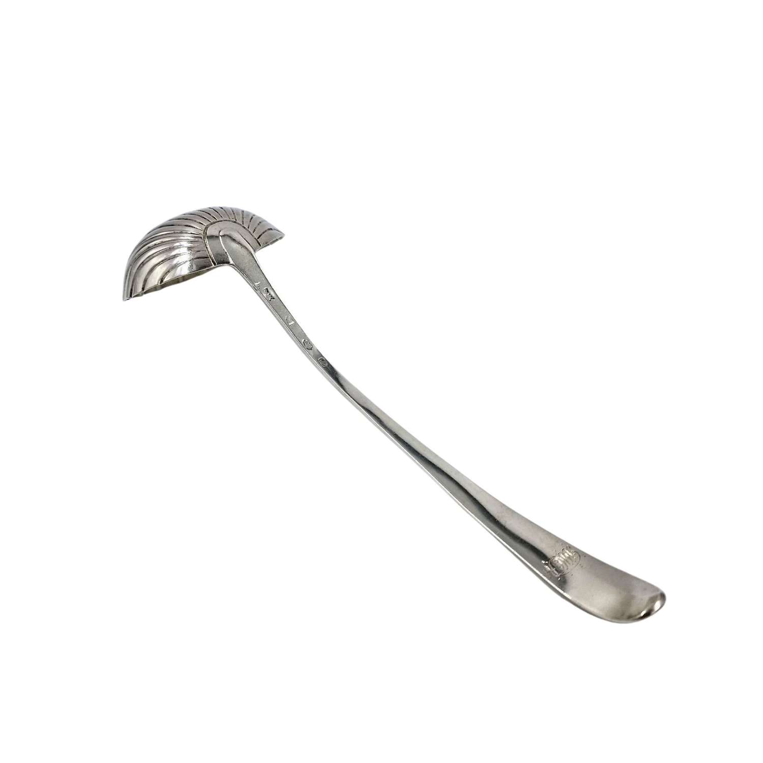 1766 Irish Georgian Solid Silver Large Soup Punch Ladle Dublin