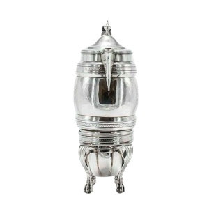 1799 Georgian Antique Solid Silver Coffee Pot & Burner on Stand