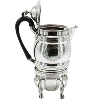 1799 Georgian Antique Solid Silver Coffee Pot & Burner on Stand