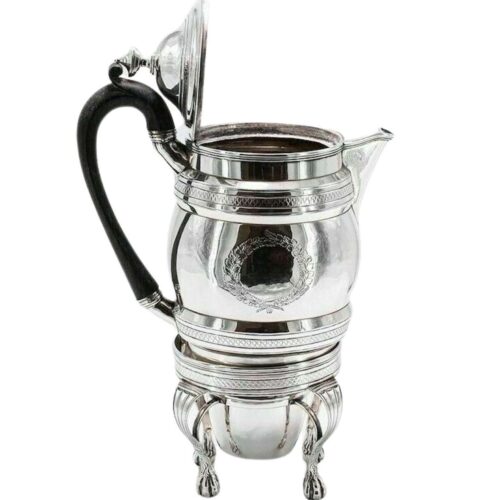 1799 Georgian Antique Solid Silver Coffee Pot & Burner on Stand