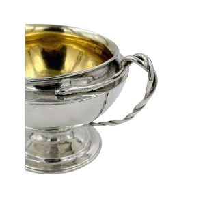 1801 Georgian Solid Silver Twin Handle Pedestal Bowl 382g