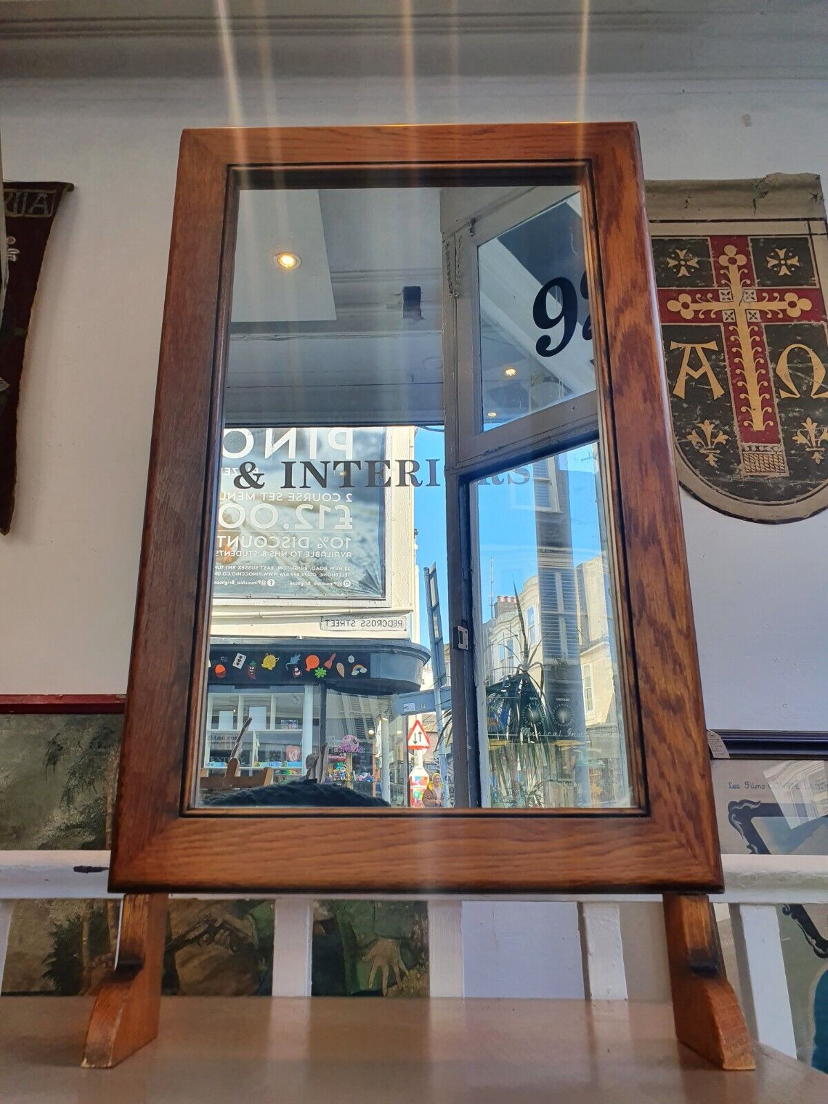 1950s Milliners Counter Top Mirror in Oak.