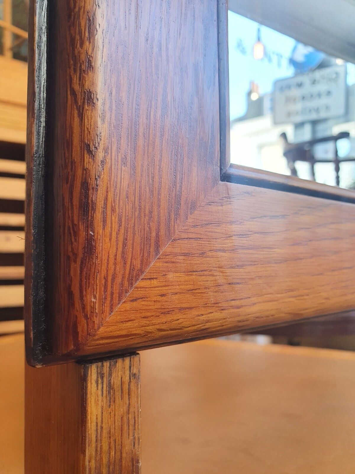 1950s Milliners Counter Top Mirror in Oak.