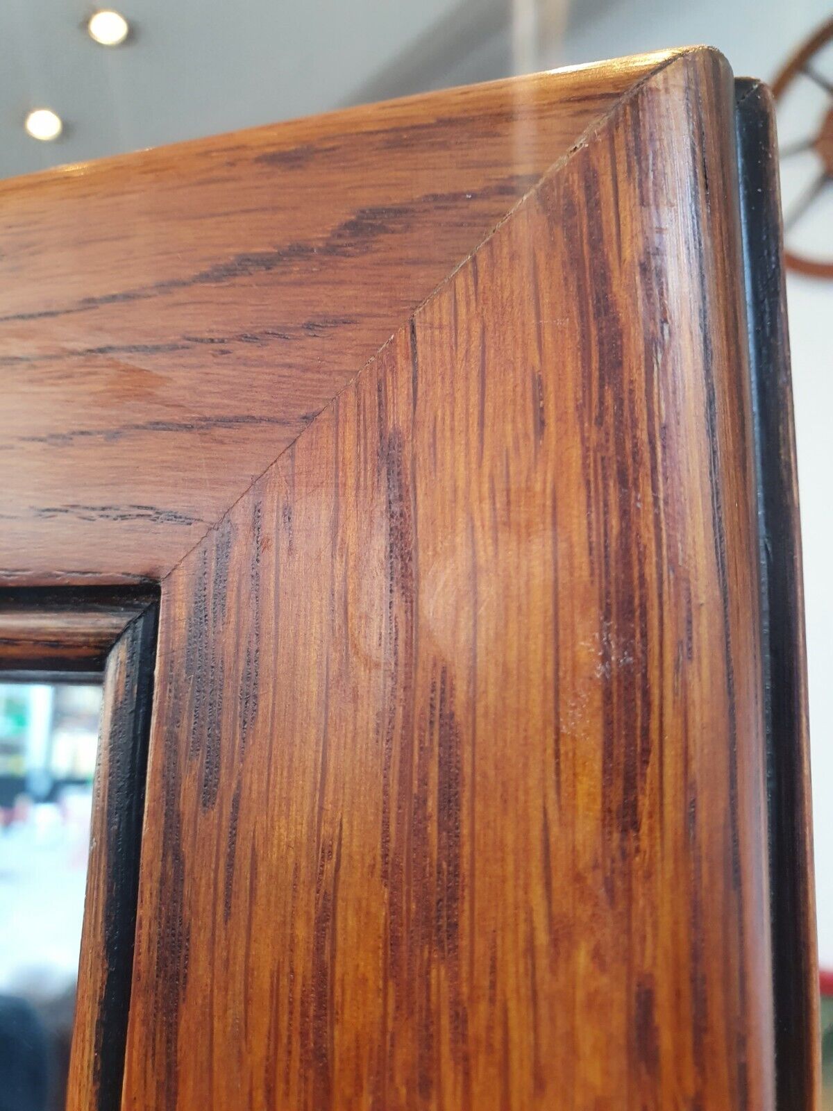 1950s Milliners Counter Top Mirror in Oak.