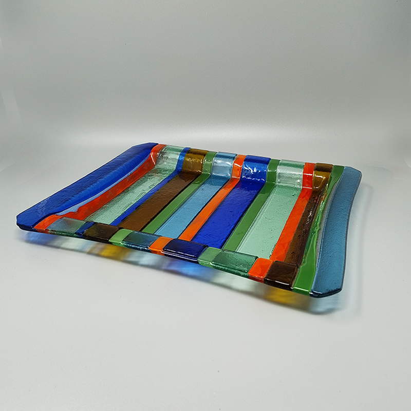 1960s Astonishing Tray By Dogi in Murano Glass. Made in Italy