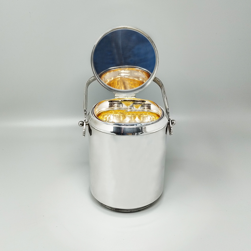 1960s Stunning Ice Bucket by Aldo Tura for Macabo. Made in Italy.