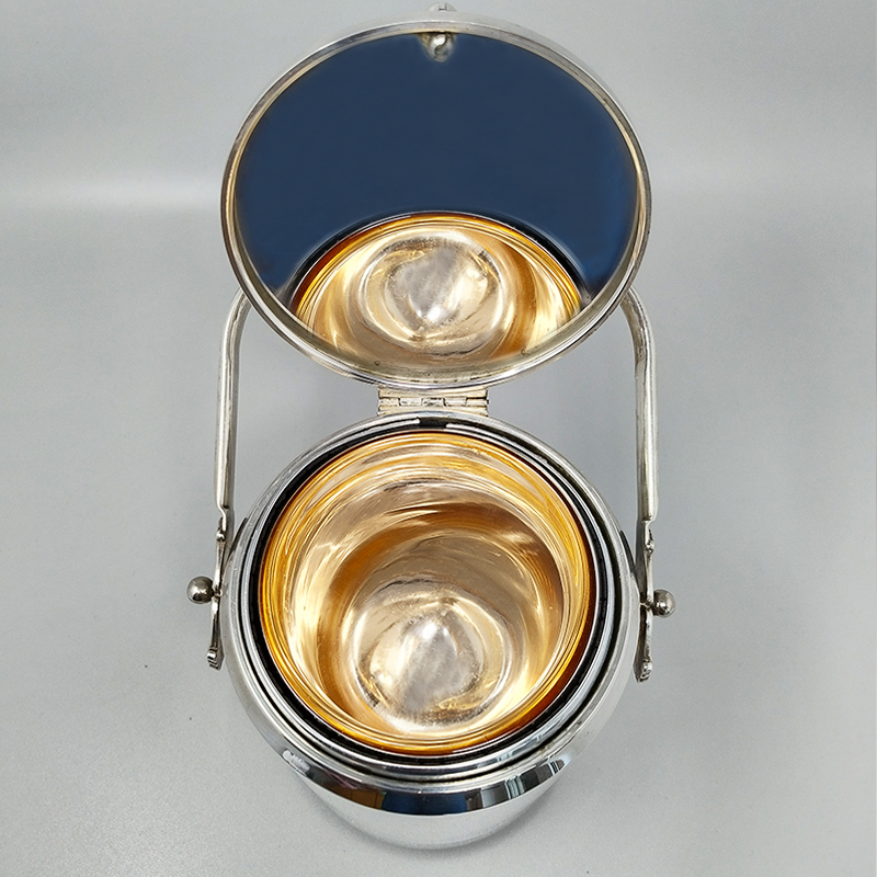 1960s Stunning Ice Bucket by Aldo Tura for Macabo. Made in Italy.