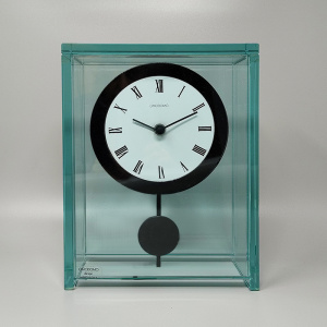 1970s Astonishing Pendulum Clock by Omodomo in Crystal. Made in Italy