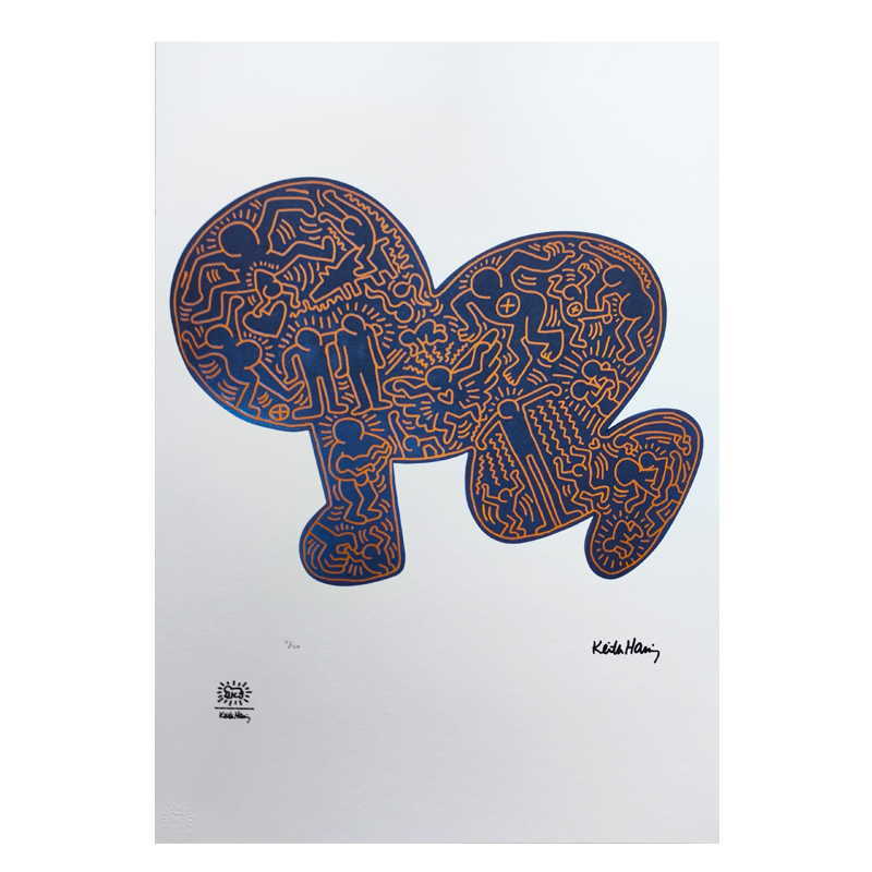 1990s Original Gorgeous Keith Haring Limited Edition Lithograph