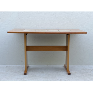 Small Mid Century Teak & Tile Dining Table by Gangso Mobler