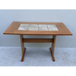 Small Mid Century Teak & Tile Dining Table by Gangso Mobler