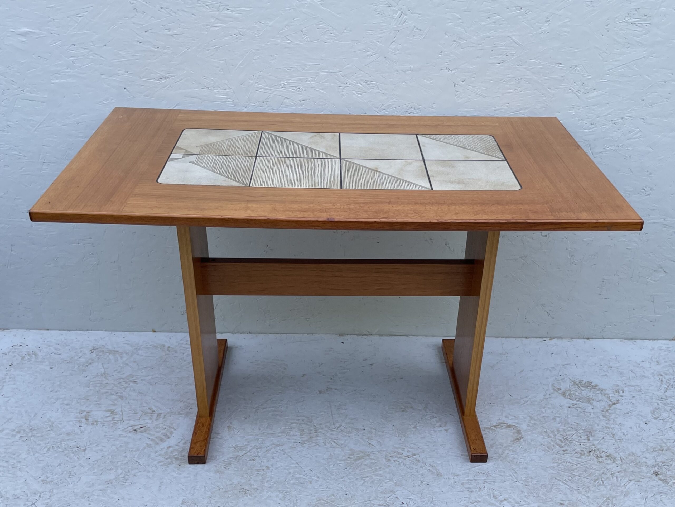 Small Mid Century Teak & Tile Dining Table by Gangso Mobler