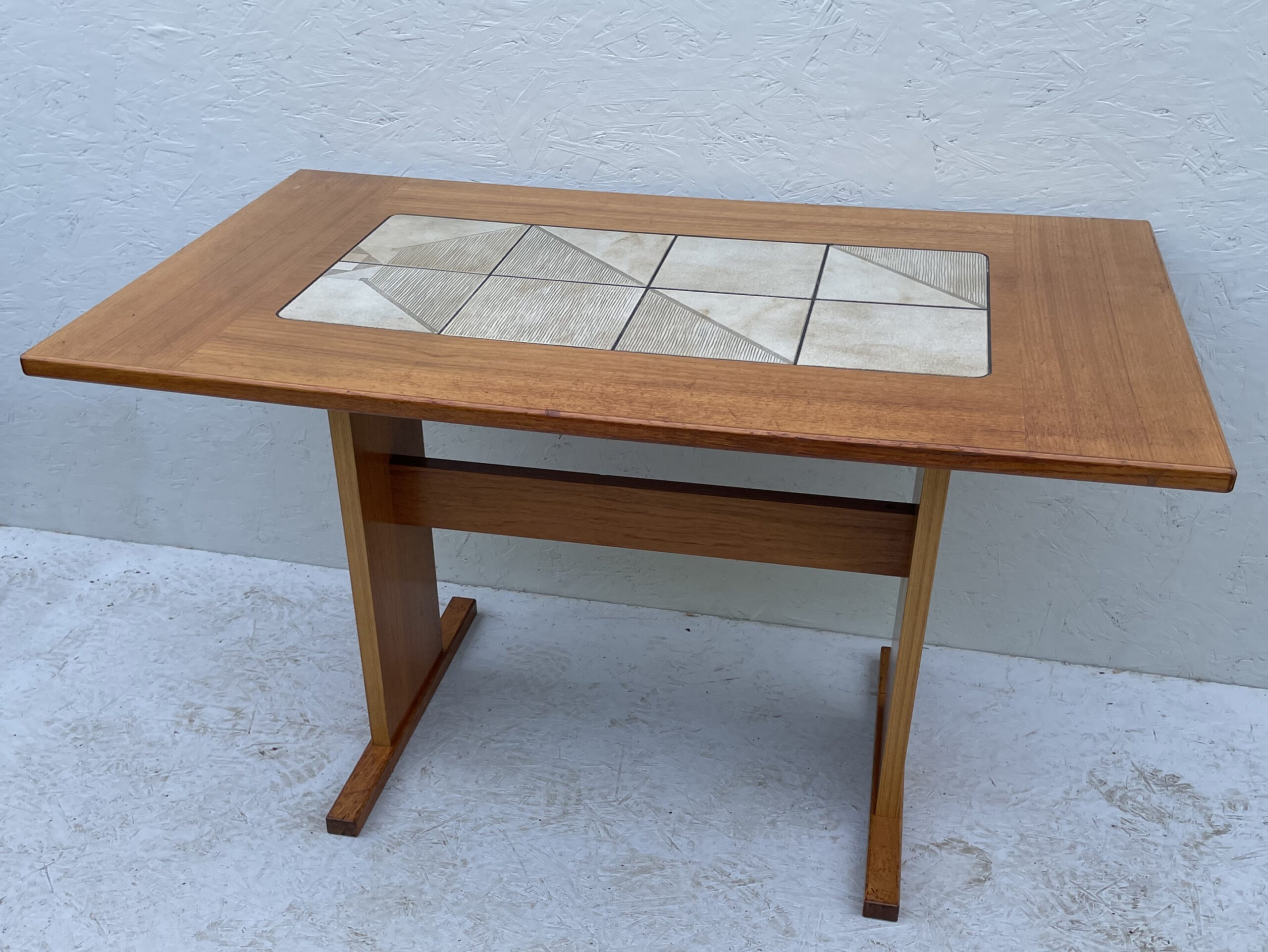 Small Mid Century Teak & Tile Dining Table by Gangso Mobler