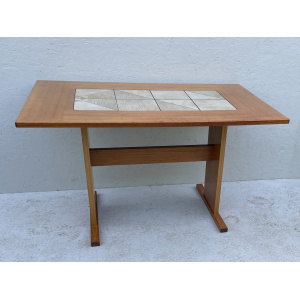 Small Mid Century Teak & Tile Dining Table by Gangso Mobler