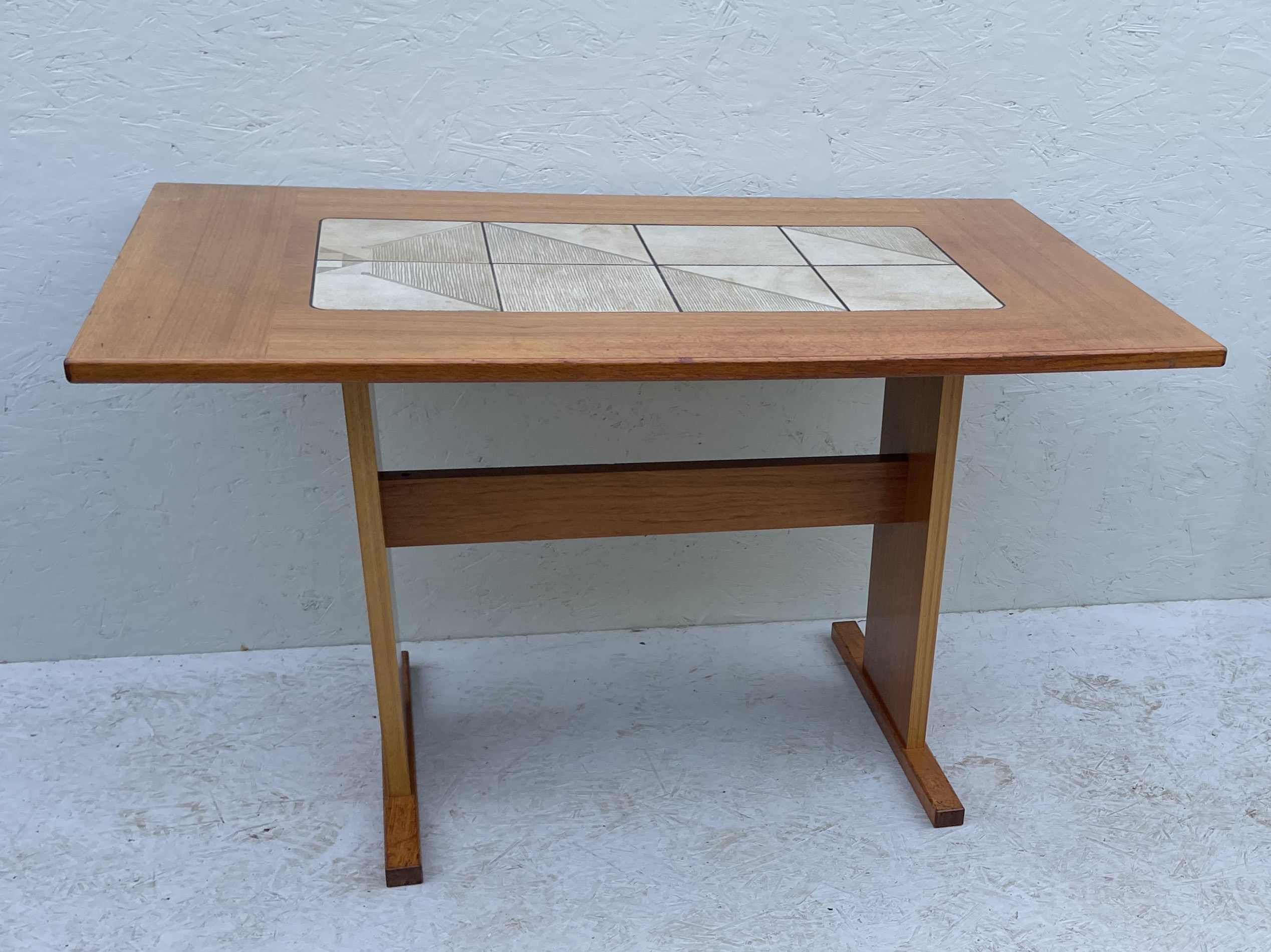 Small Mid Century Teak & Tile Dining Table by Gangso Mobler