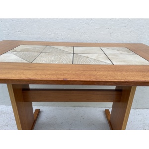 Small Mid Century Teak & Tile Dining Table by Gangso Mobler