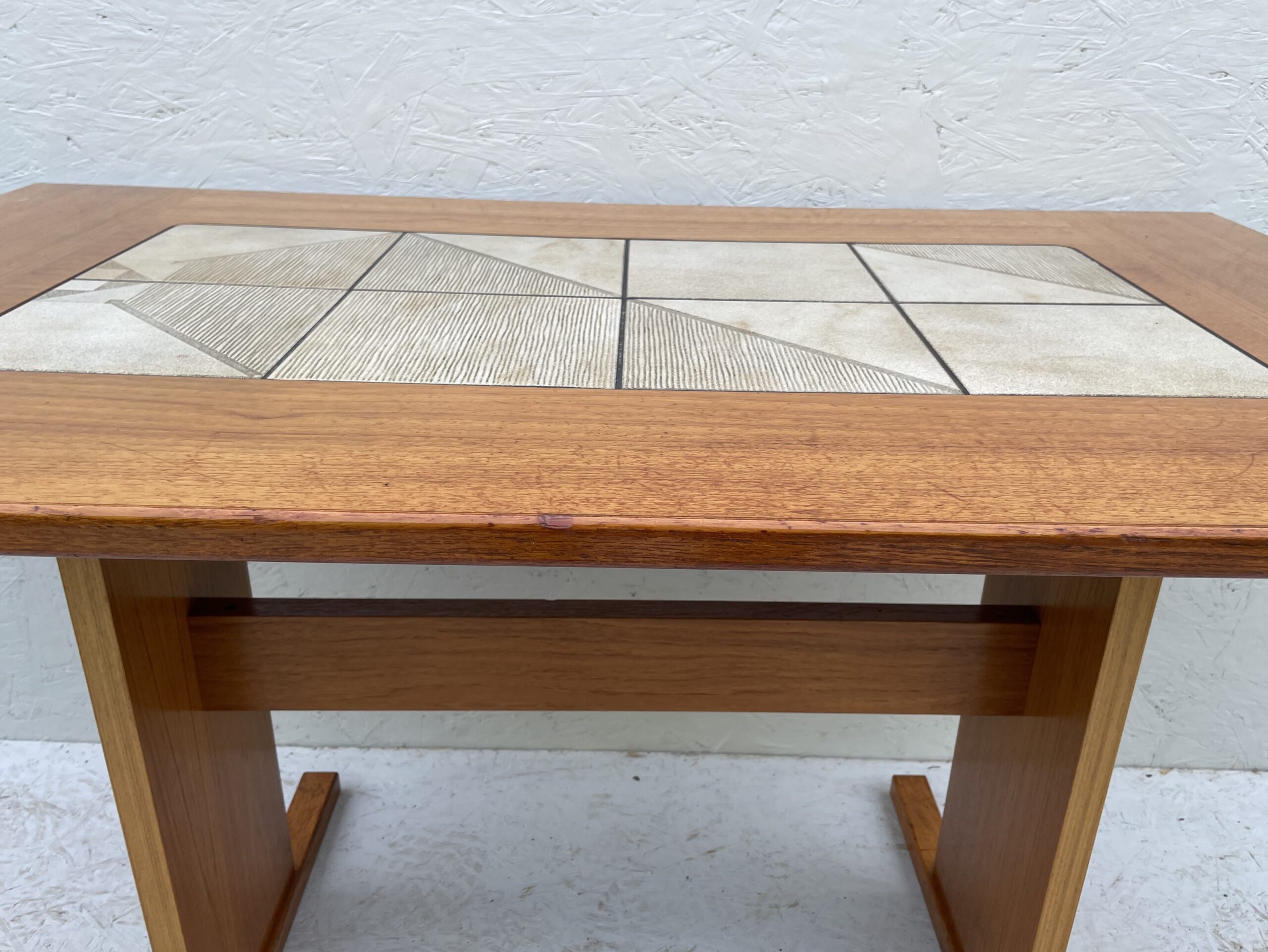 Small Mid Century Teak & Tile Dining Table by Gangso Mobler