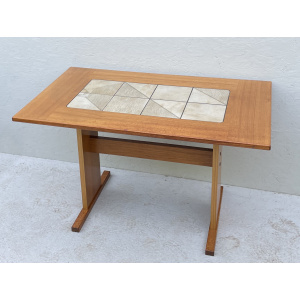 Small Mid Century Teak & Tile Dining Table by Gangso Mobler