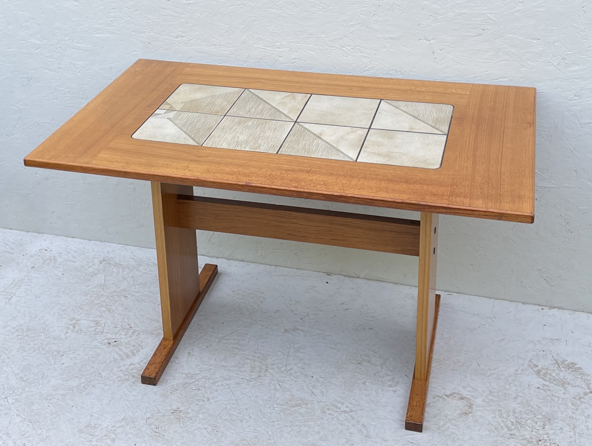 Small Mid Century Teak & Tile Dining Table by Gangso Mobler