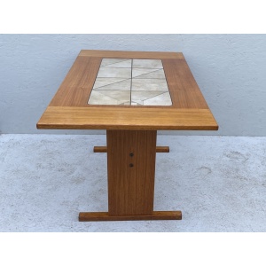 Small Mid Century Teak & Tile Dining Table by Gangso Mobler