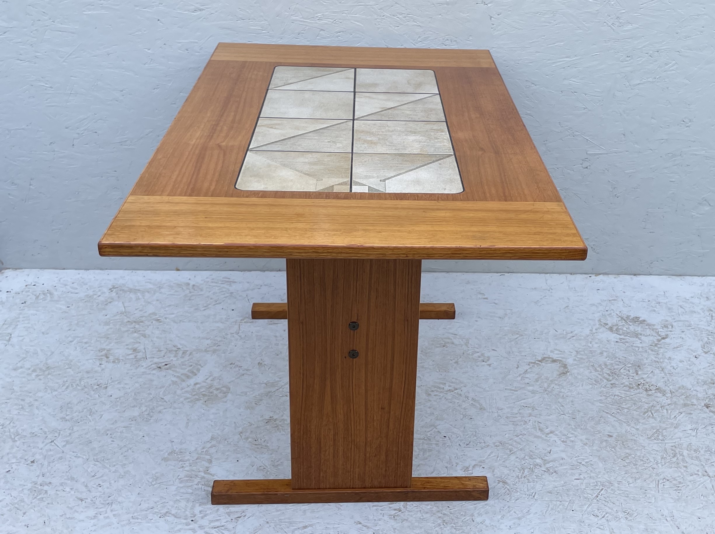 Small Mid Century Teak & Tile Dining Table by Gangso Mobler