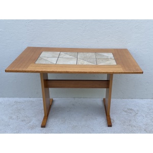 Small Mid Century Teak & Tile Dining Table by Gangso Mobler