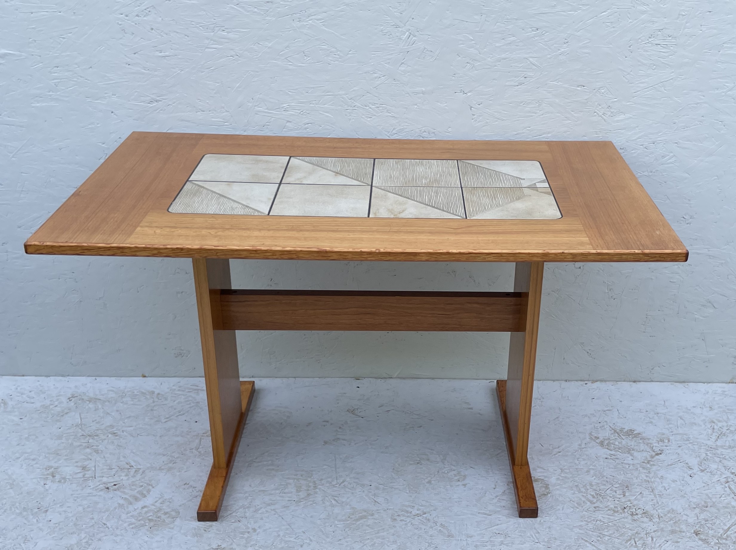 Small Mid Century Teak & Tile Dining Table by Gangso Mobler