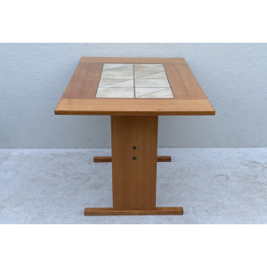 Small Mid Century Teak & Tile Dining Table by Gangso Mobler