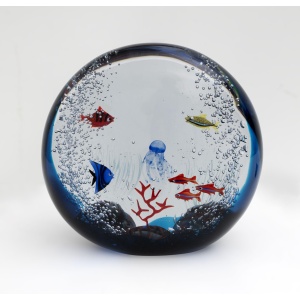 Moro Mariano Mid-Century Modern Italian Murano Glass Aquarium, 1980s