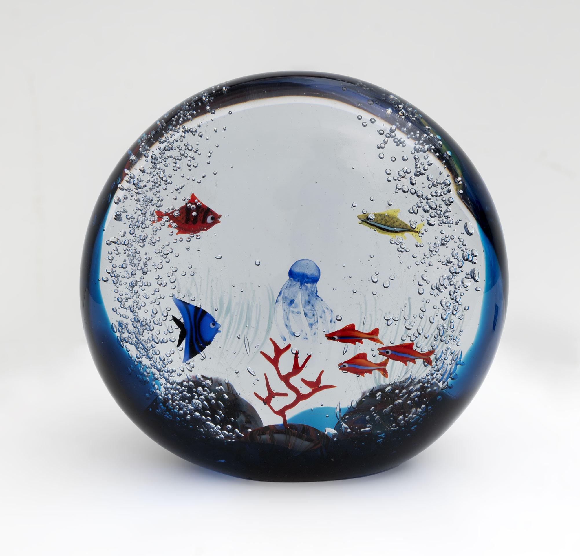 Moro Mariano Mid-Century Modern Italian Murano Glass Aquarium, 1980s