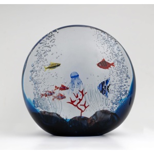 Moro Mariano Mid-Century Modern Italian Murano Glass Aquarium, 1980s