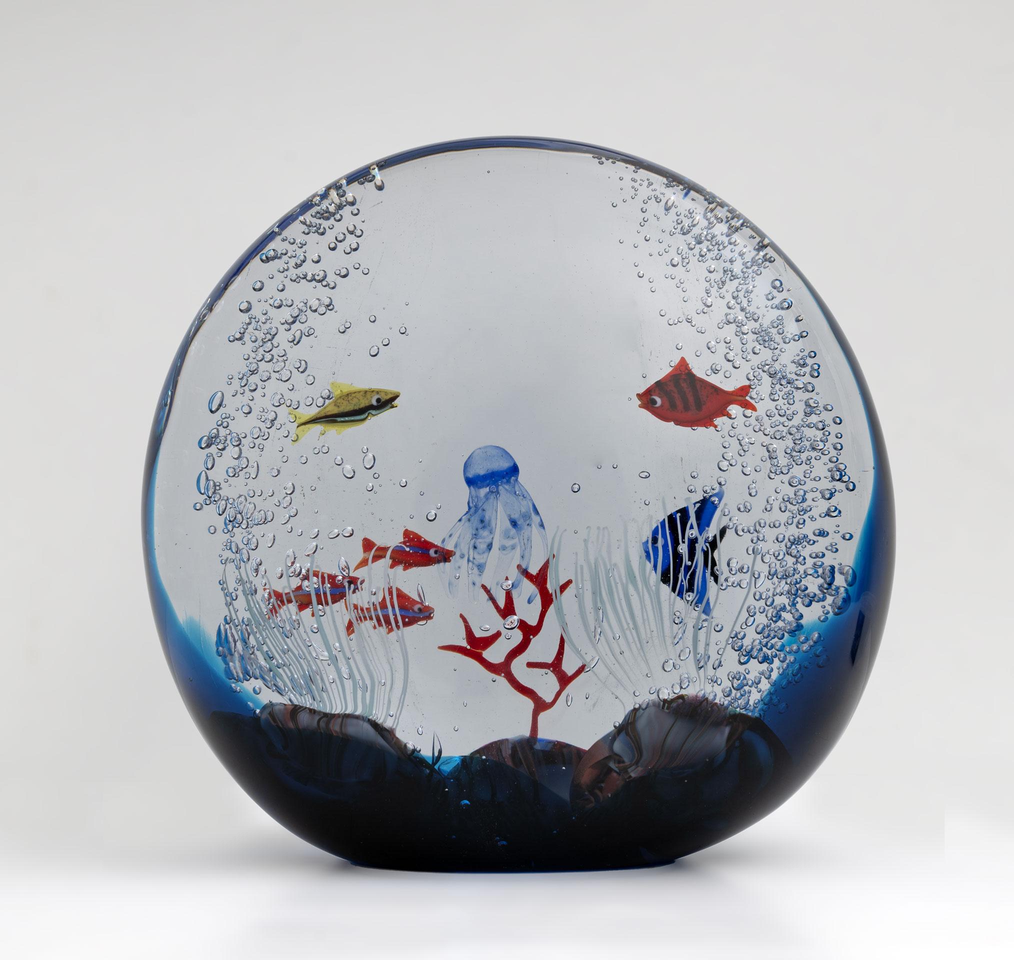 Moro Mariano Mid-Century Modern Italian Murano Glass Aquarium, 1980s