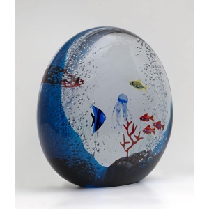 Moro Mariano Mid-Century Modern Italian Murano Glass Aquarium, 1980s