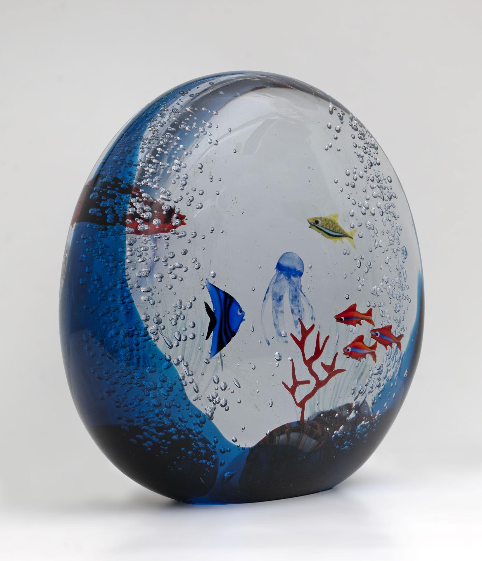 Moro Mariano Mid-Century Modern Italian Murano Glass Aquarium, 1980s