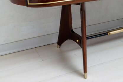 Attributed Gio Ponti Mid-Century Italian Mahogany and Brass Bar Cabinet, 1950s - Image 17