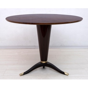 Attributed to Paolo Buffa Mid-Century Modern Italian Walnut Round Table, 1950s