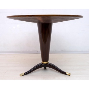 Attributed to Paolo Buffa Mid-Century Modern Italian Walnut Round Table, 1950s
