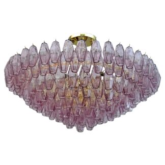 Carlo Scarpa Mid-Century Modern Murano Glass Poliedri Chandelier by Venini