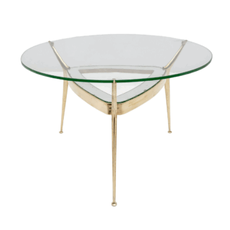 Cesare Lacca Italian Bronze and Glass Coffee table by Fontana Arte, 1950s